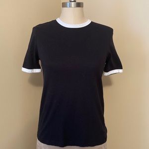 Trafaluc by Zara Black and White Ringer Tee